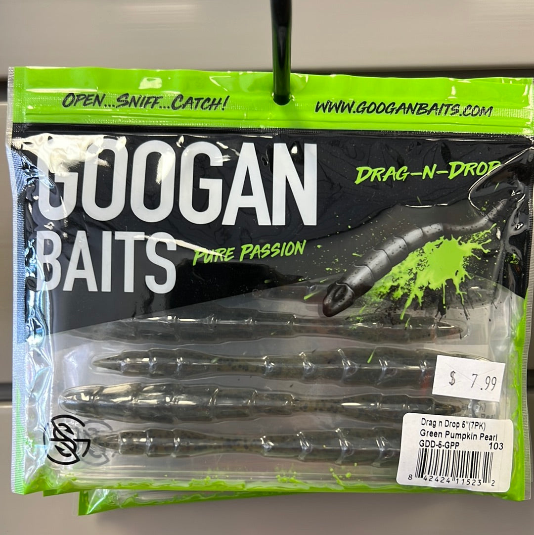 Googan Baits Drag N Drop - Green Pumpkin Pearl