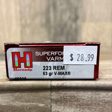 Load image into Gallery viewer, Hornady Superformance Varmint Rifle Ammo 223 REM, V-MAX
