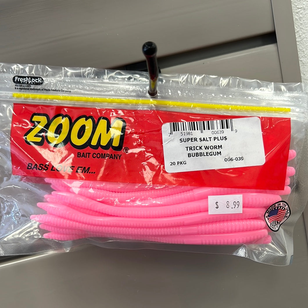 Zoom Trick Worm 6.5'' Bubble Gum 20pk