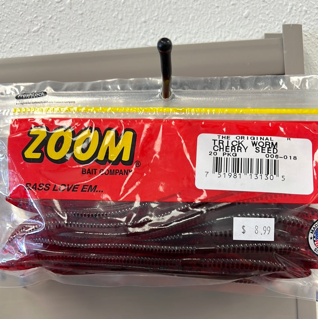 Zoom Trick Worm 6.5'' Cherry Seed 20pk