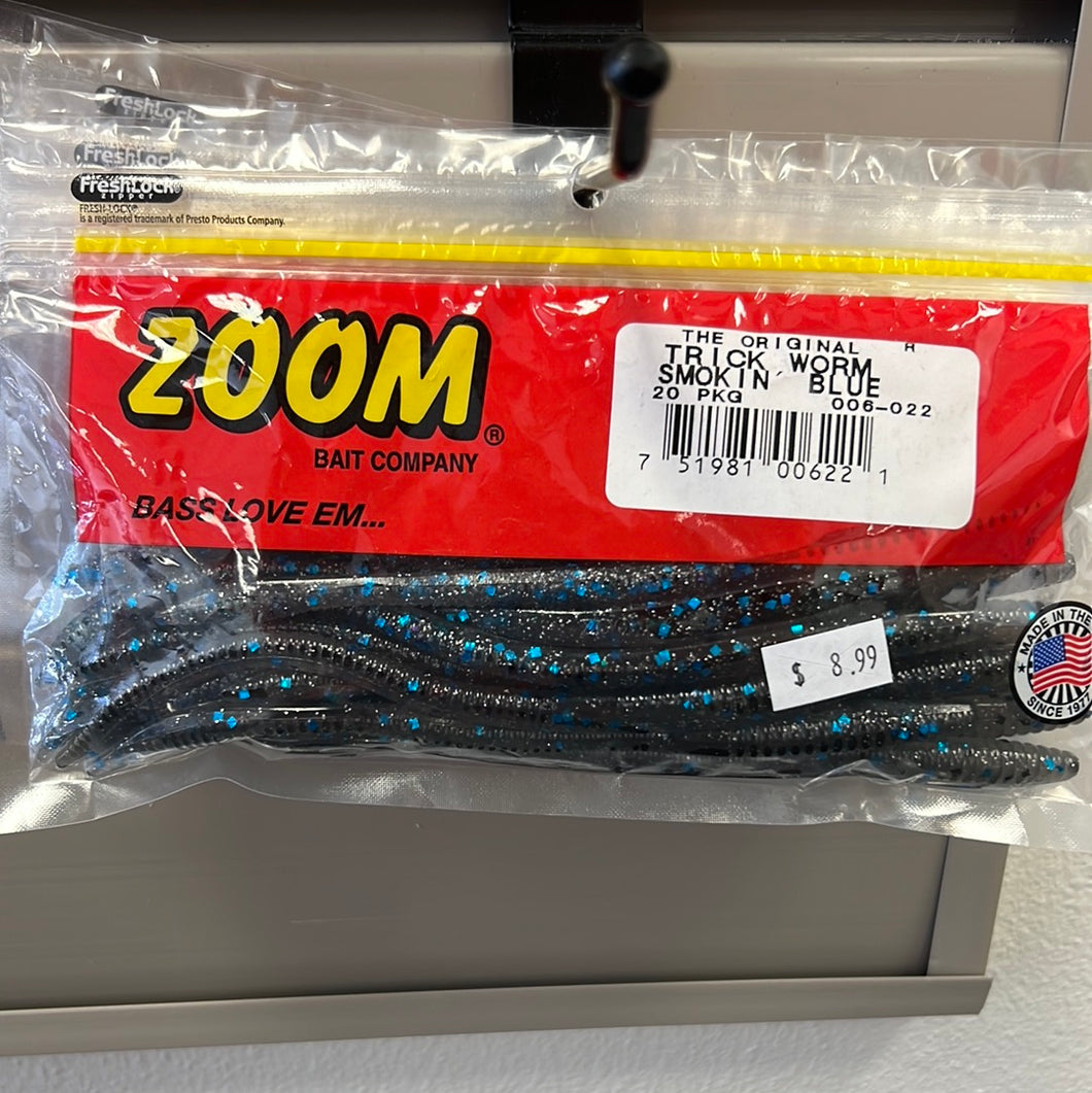 Zoom Trick Worm 6.5'' Smokin Blue 20pk