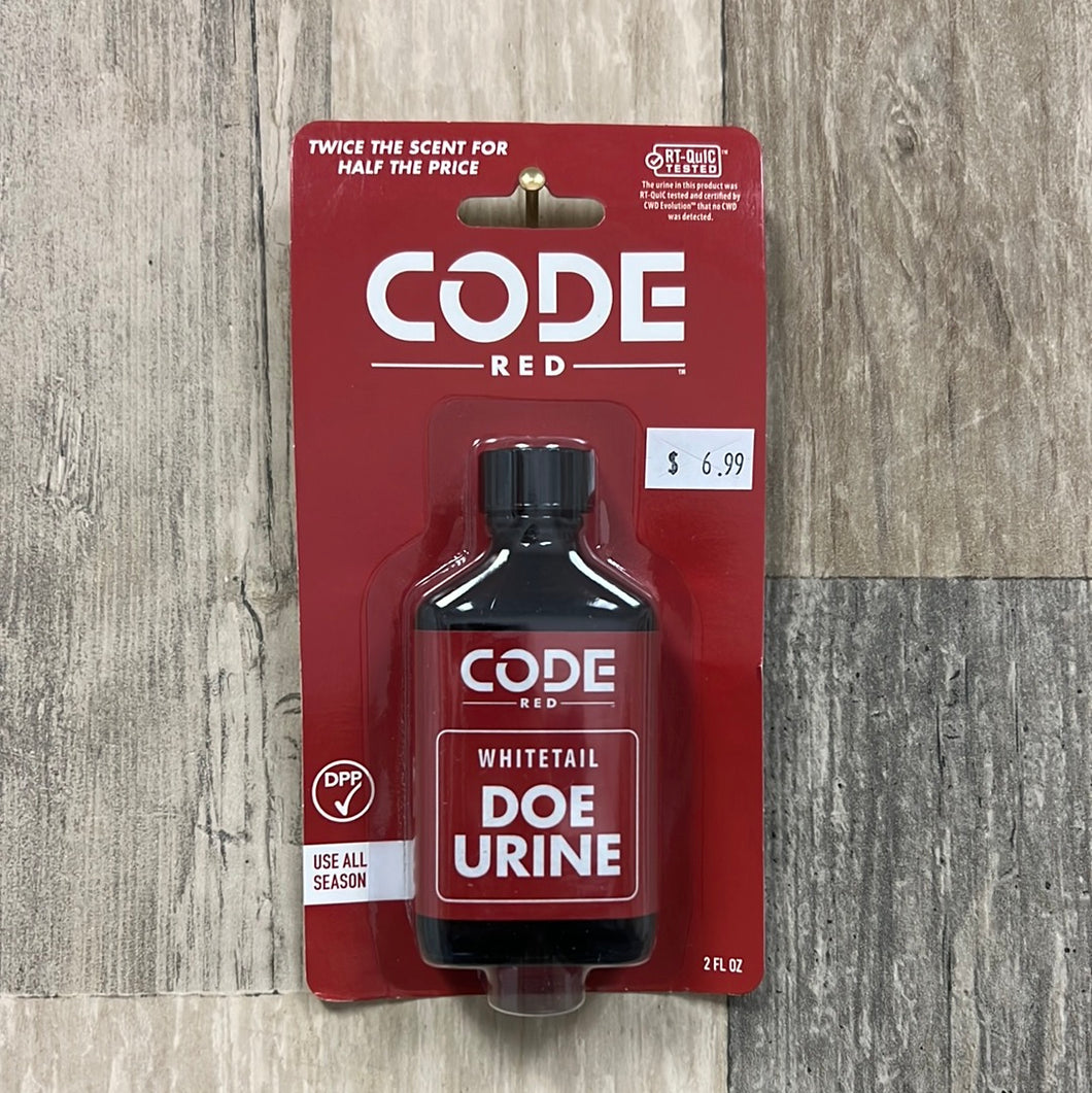 Code Blue OA1324 Code Red Whitetail Doe Urine 2 oz