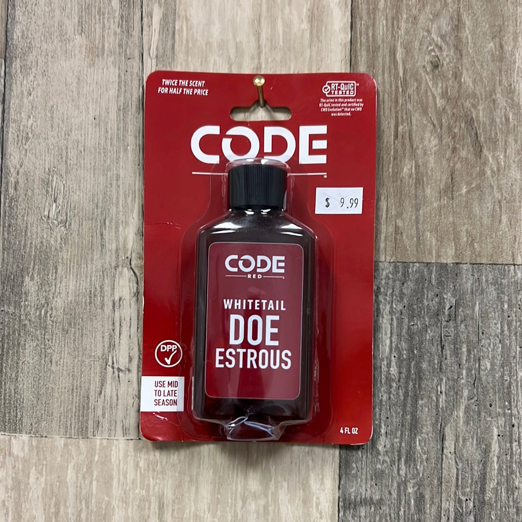 Code Blue OA1306 Code Red Whitetail Doe Estrous Urine 4 oz