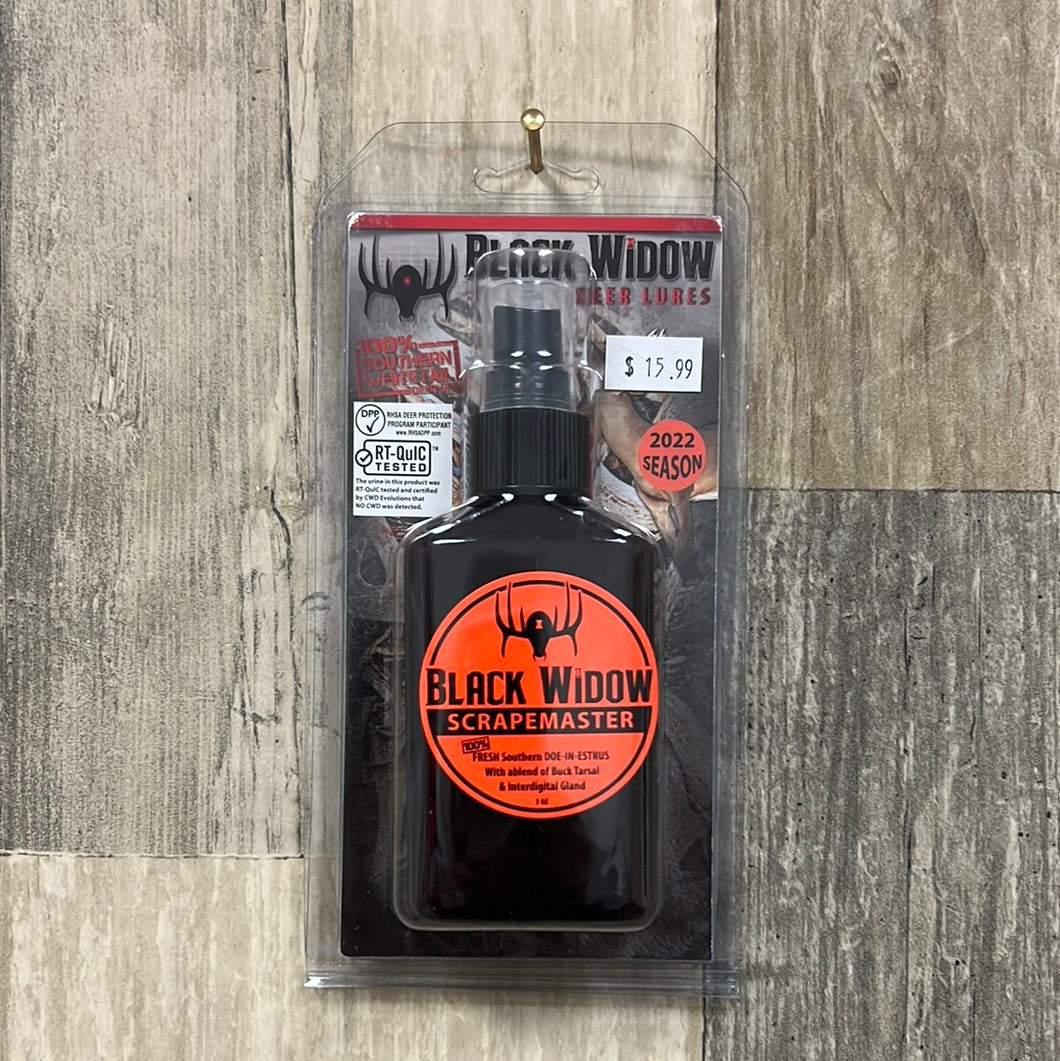 Black Widow Deer Lures R0120 Red Label Southern, Scrape Master 3oz.