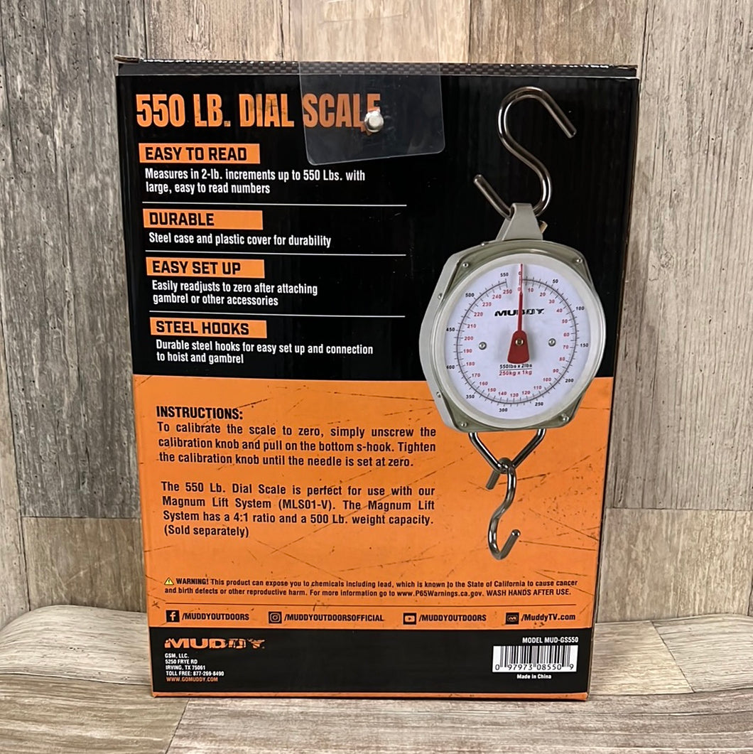 Muddy GS550 550Lb Dial Scale, 2 lb Increments
