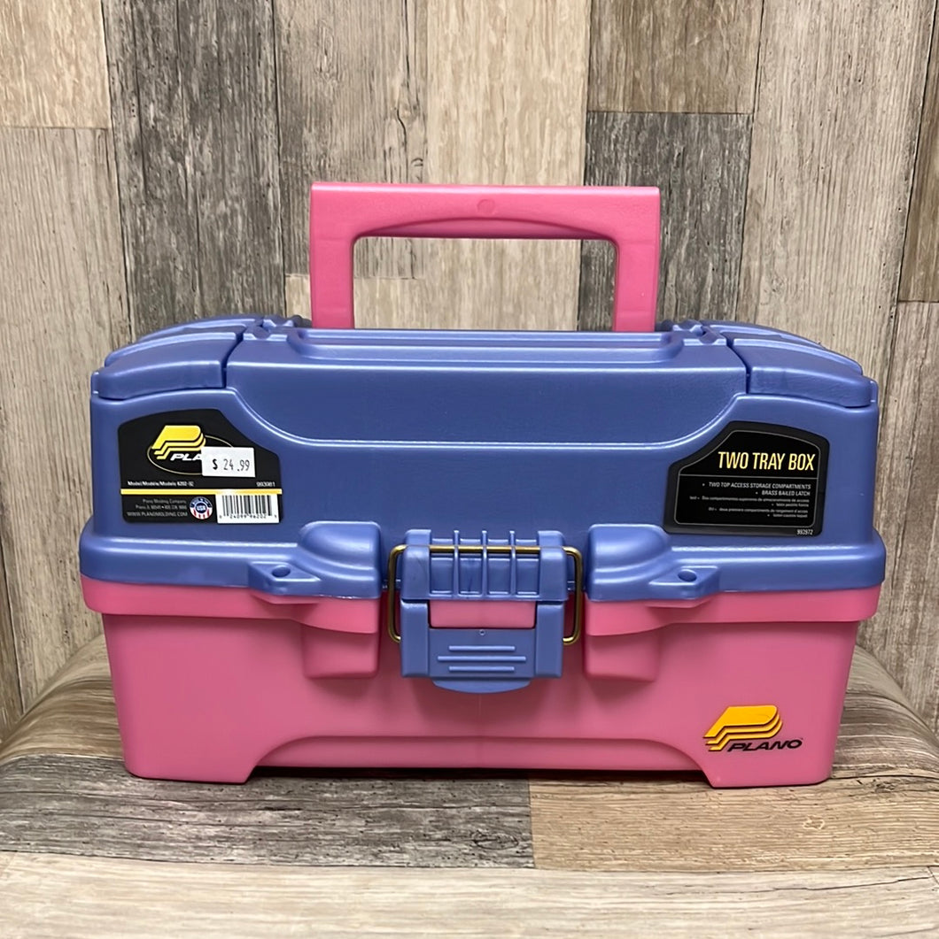 Plano 620292 2 Tray Tackle Box w/Dual Top Access Pink/Periwinkle