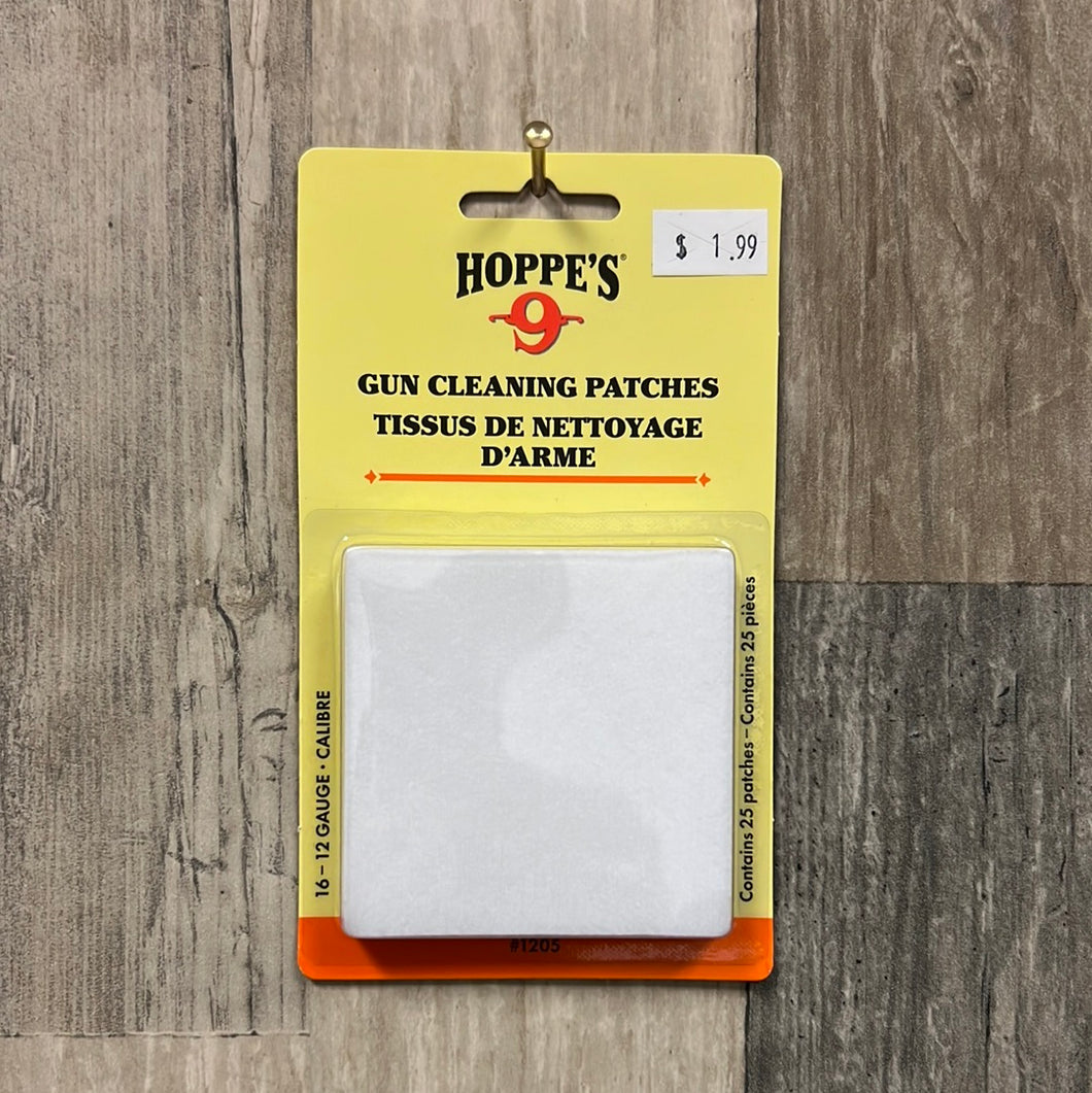 Hoppes 1205 Patches 16 - 12 Gauge No 5, 25 Pack, Poly Bag