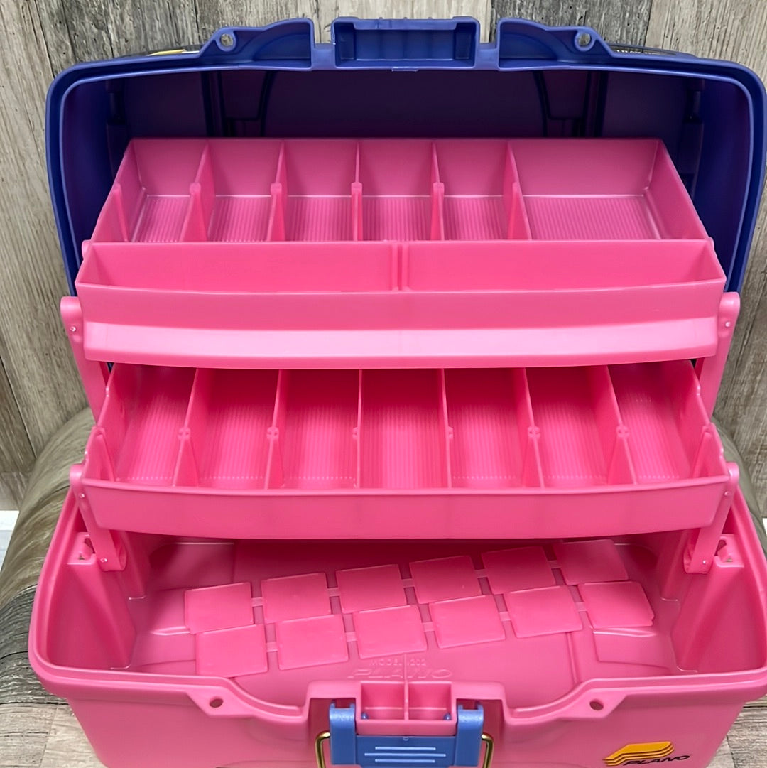 PLANO 620292 Tackle Box, 8-1/2 in W, 14-1/4 in D, 25-Compartment, Pink