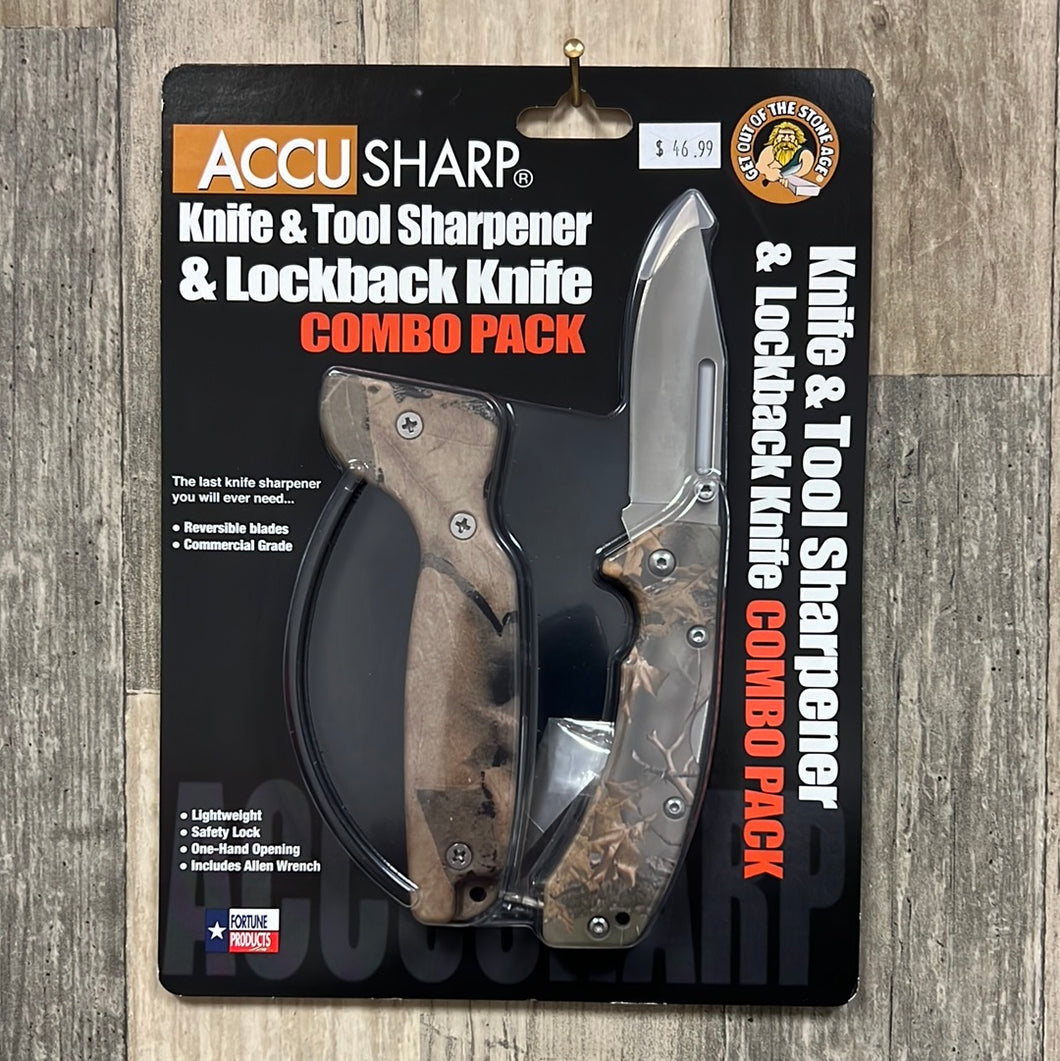 AccuSharp 718C Sharpener & Folding Knife Combo Camo