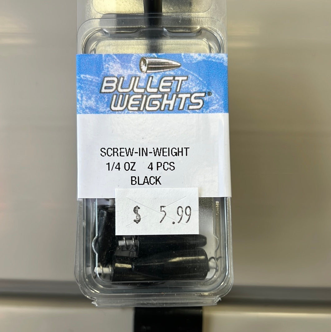 Bullet Weight Screw In 1/4oz Black 4pk