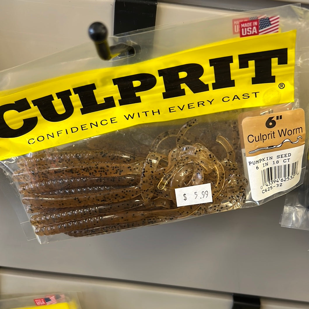Culprit C625-32 Original Worm, 6 Pumpkin Seed, 18 Pk – Low